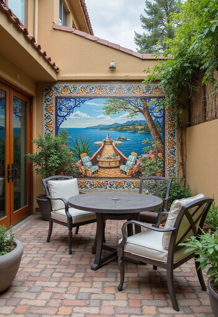 29 Painted Patio Designs That Instantly Transform the Space 19. Artistic Tile Murals