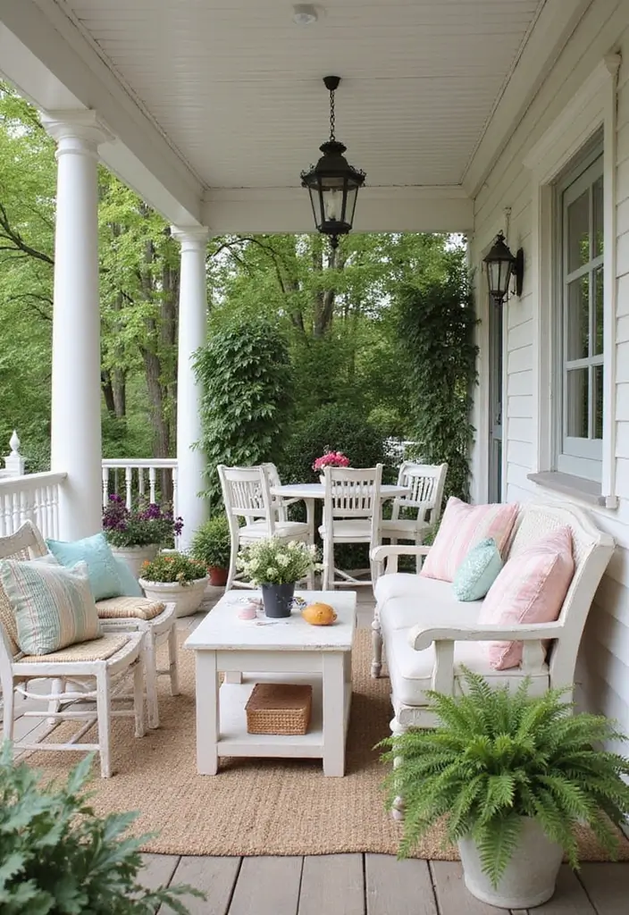 29 Painted Patio Designs That Instantly Transform the Space 23. Shabby Chic Elegance