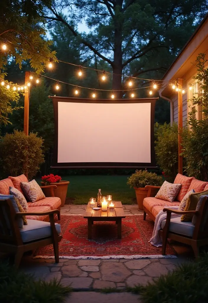 29 Patio Design Inspirations Pinterest Users Are Saving 13. Outdoor Movie Nights