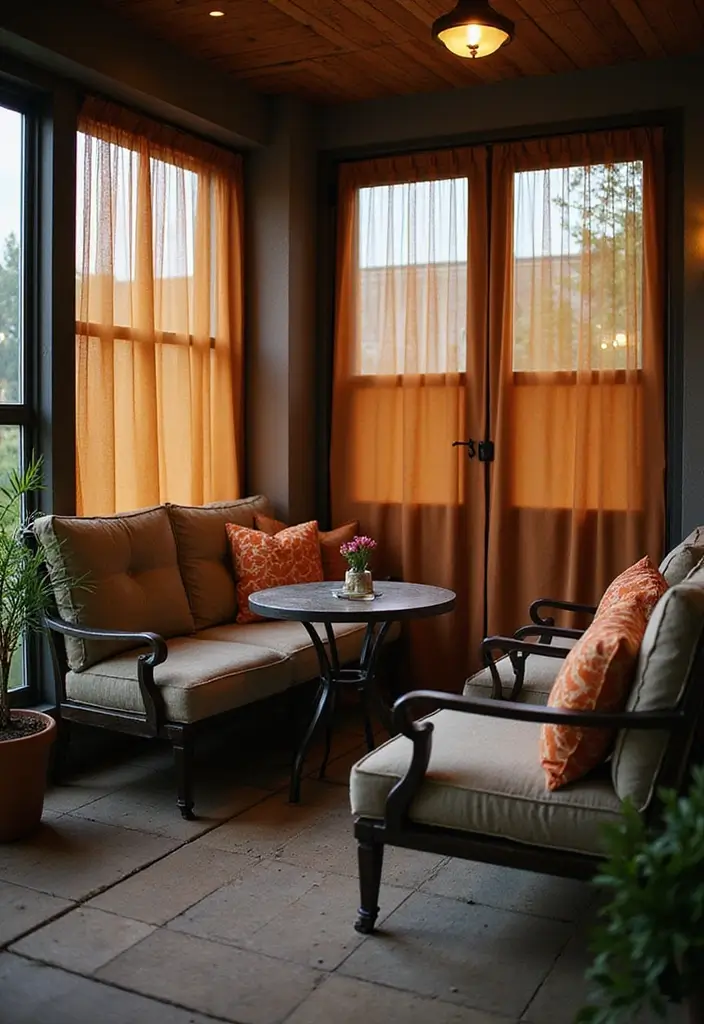 29 Patio Seating Area Layouts That Feel Welcoming 16 29 Patio Seating Area Layouts That Feel Welcoming 16. Cozy Nook with Privacy Screens