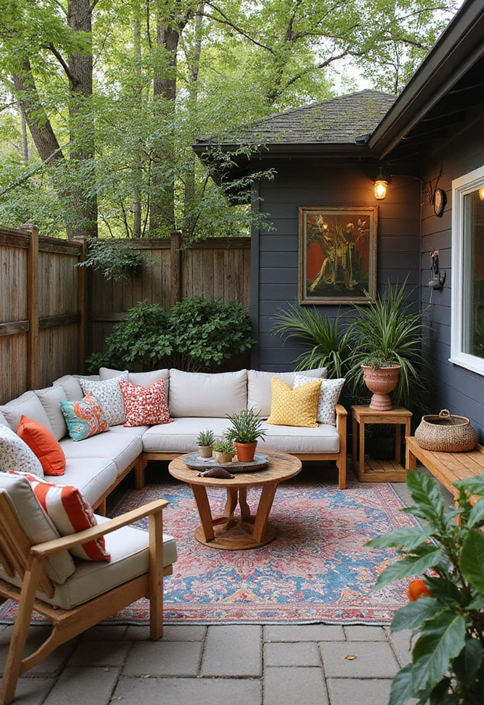 29 Patio Seating Area Layouts That Feel Welcoming 17 29 Patio Seating Area Layouts That Feel Welcoming 17. Eclectic Mix for Unique Personality
