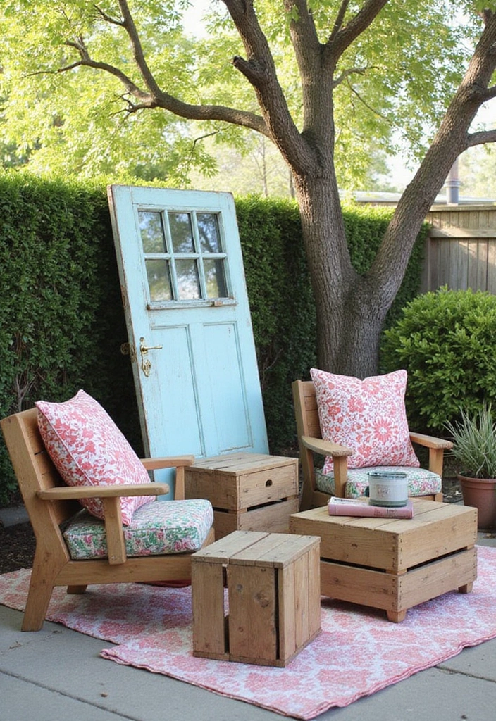 29 Patio Seating Area Layouts That Feel Welcoming 19 29 Patio Seating Area Layouts That Feel Welcoming 19. Repurposed Furniture for a Unique Touch