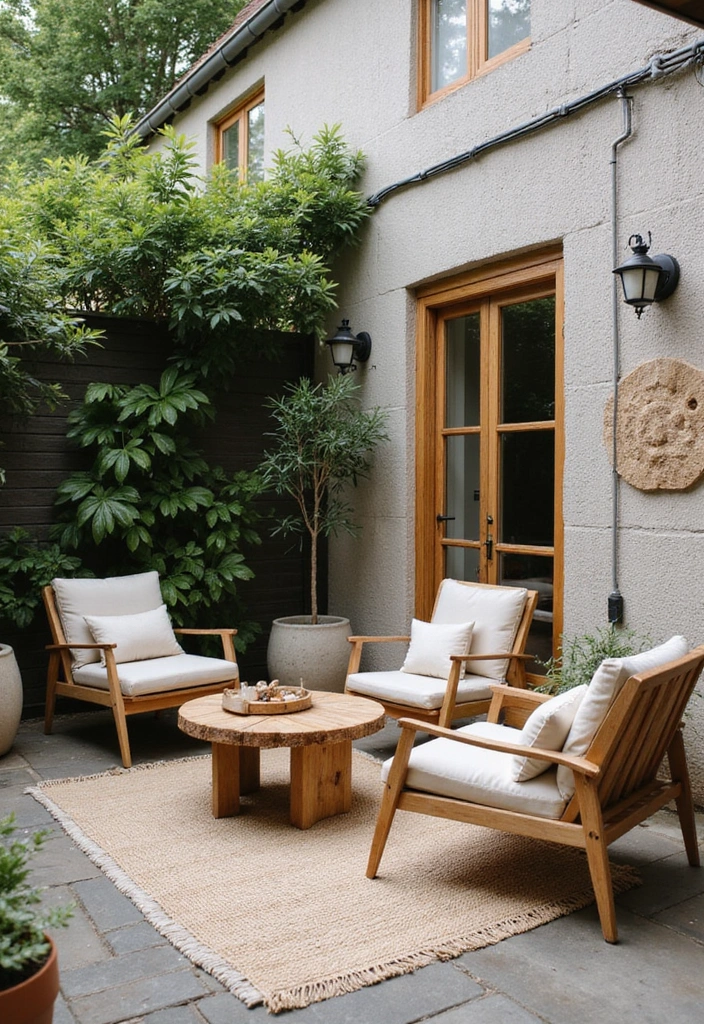 29 Small Patio Ideas That Make Tiny Spaces Feel Bigger 18 29 Small Patio Ideas That Make Tiny Spaces Feel Bigger 18. Use of Natural Materials for a Warm Feel
