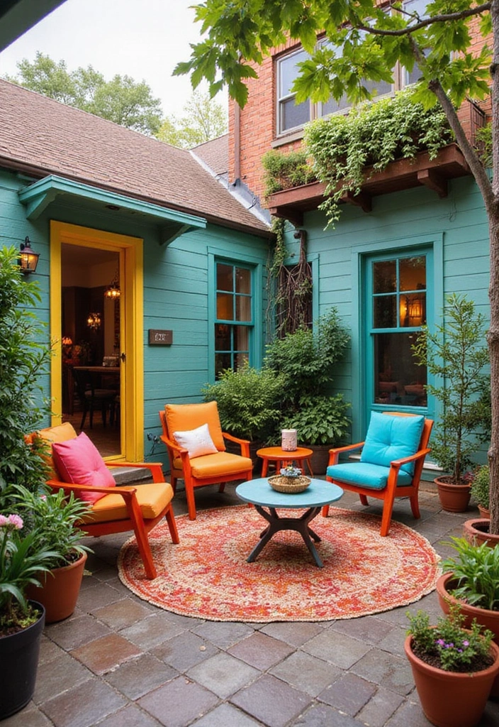 29 Small Patio Ideas That Make Tiny Spaces Feel Bigger 22 29 Small Patio Ideas That Make Tiny Spaces Feel Bigger 22. Use of Bold Colors for Impact