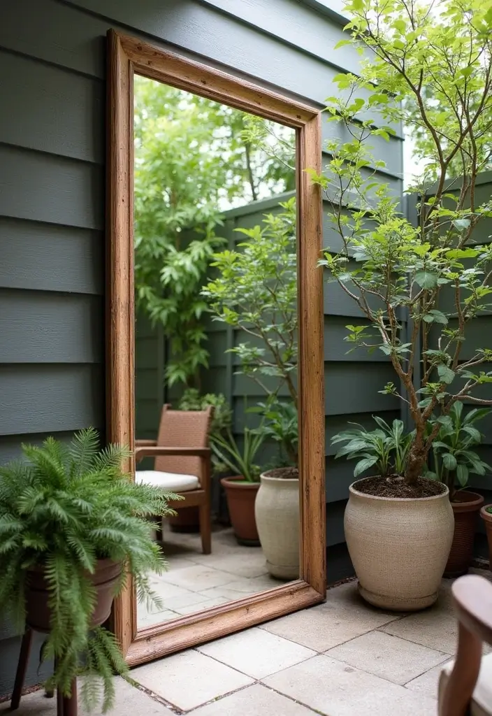 29 Small Patio Ideas That Make Tiny Spaces Feel Bigger 4 29 Small Patio Ideas That Make Tiny Spaces Feel Bigger 4. Use of Mirrors to Create Depth