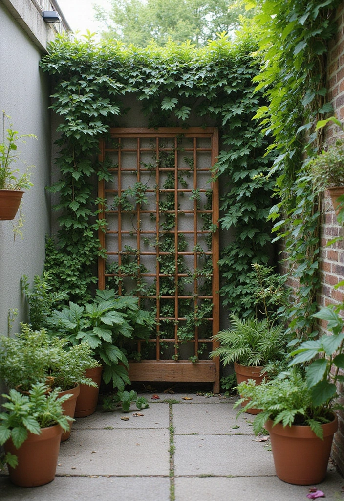 29 Small Yard Patio Ideas That Make the Most of Space 12. Vertical Trellises