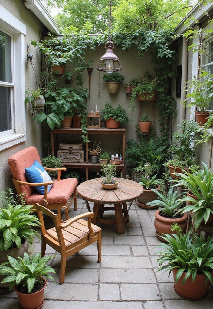 29 Small Yard Patio Ideas That Make the Most of Space 15. Recycled Materials
