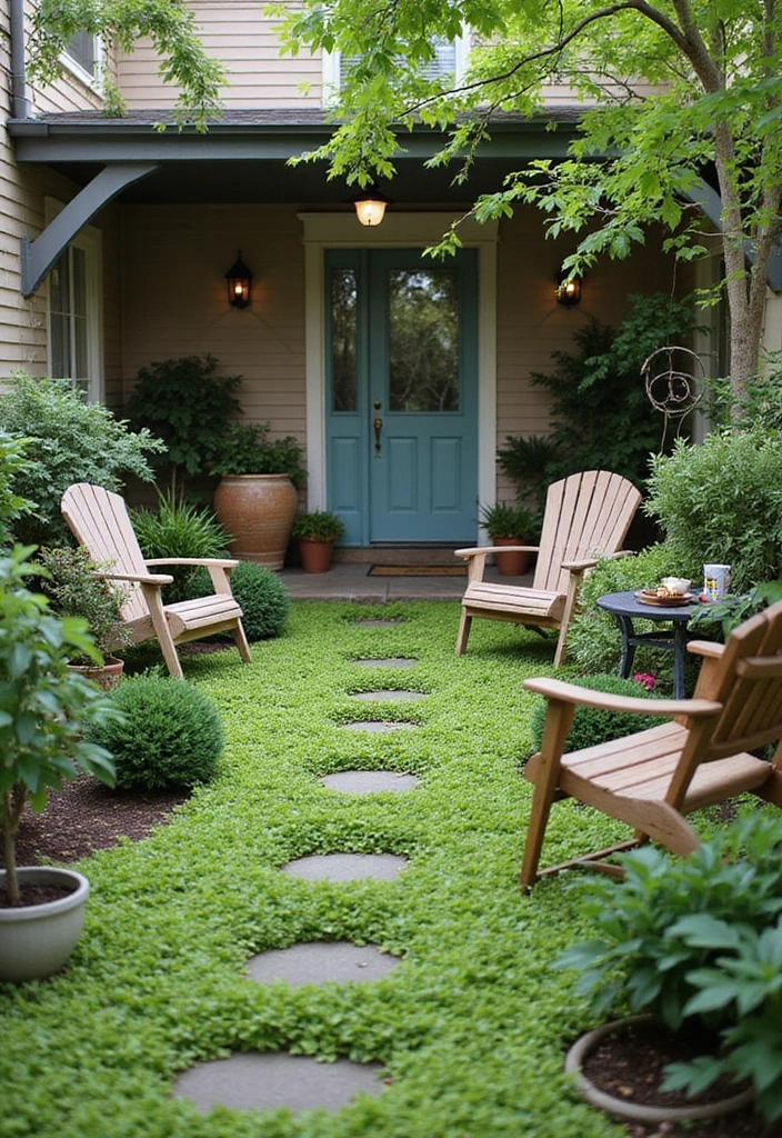 29 Small Yard Patio Ideas That Make the Most of Space 17. Lush Ground Cover