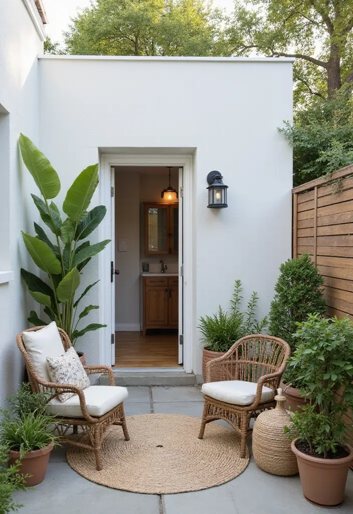 29 Small Yard Patio Ideas That Make the Most of Space 18. Minimalist Decor