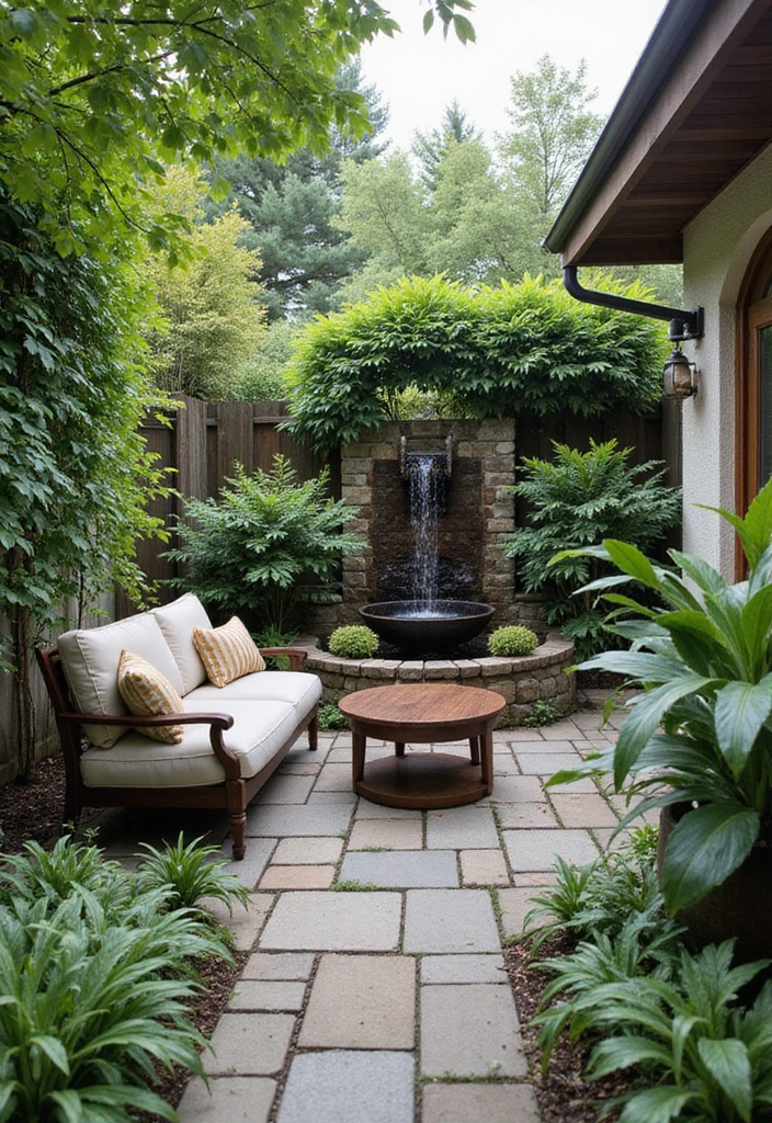 29 Small Yard Patio Ideas That Make the Most of Space 21. Water Features