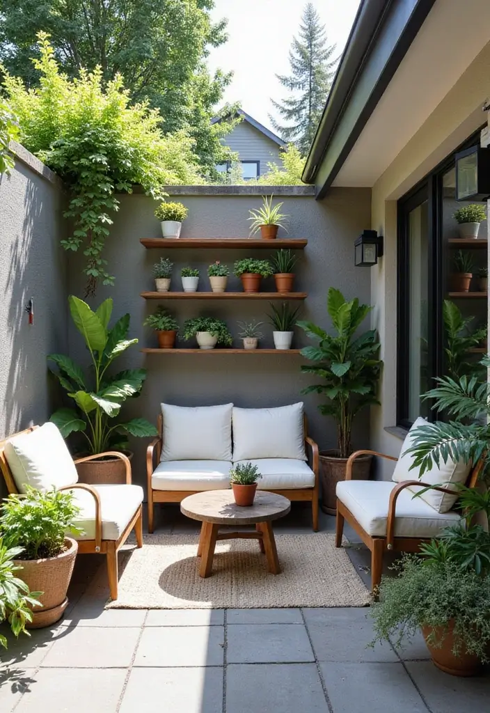 29 Small Yard Patio Ideas That Make the Most of Space 22. Utilize the Vertical Space