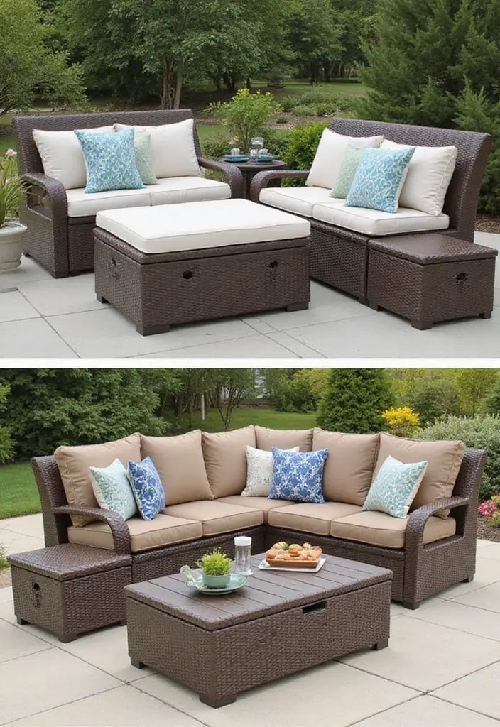 29 Small Yard Patio Ideas That Make the Most of Space 3. Multi Functional Furniture