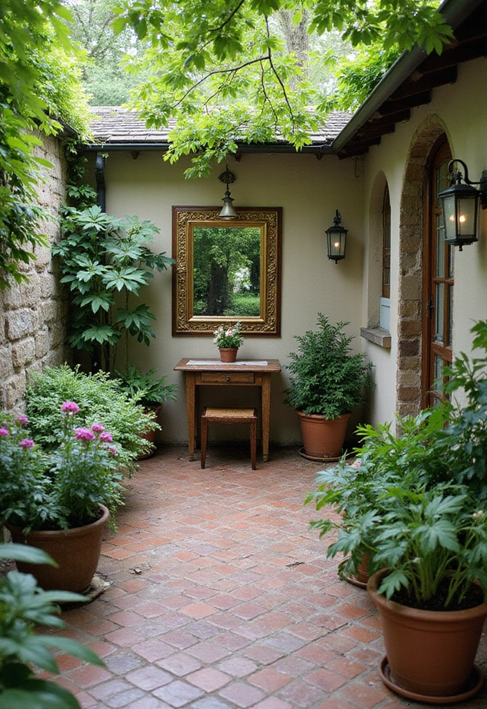 29 Small Yard Patio Ideas That Make the Most of Space 4. Use of Mirrors