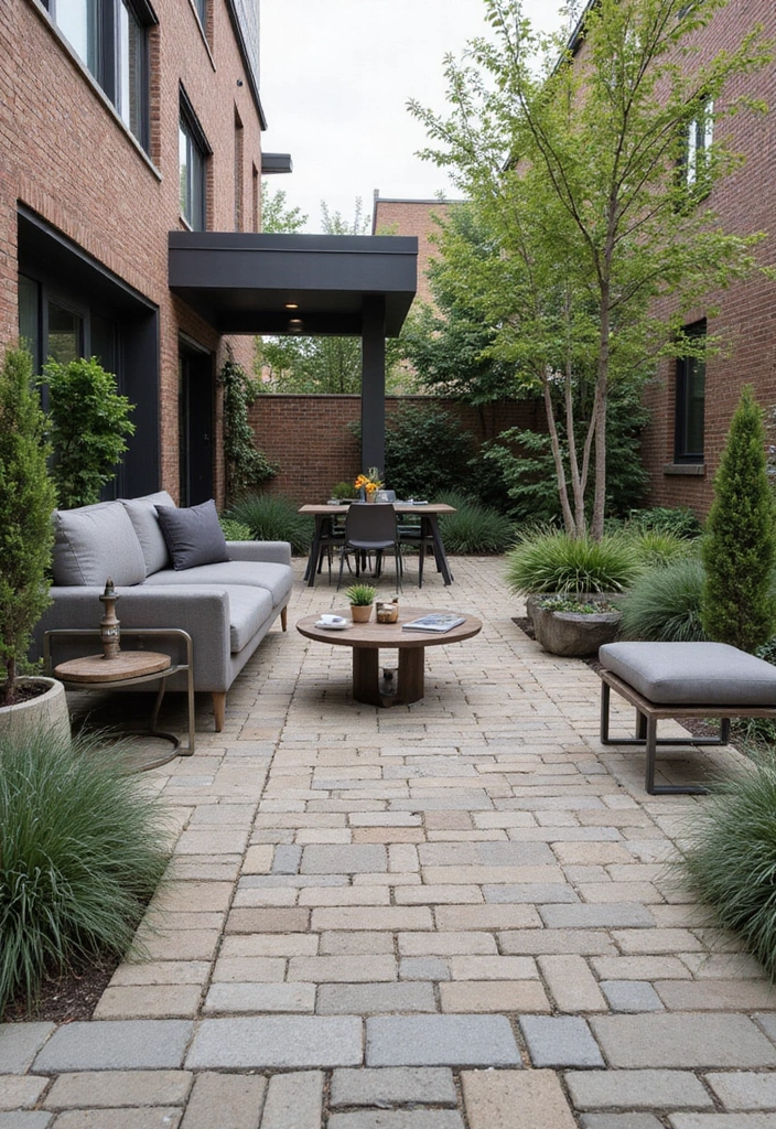 30 Brick Patio Designs That Blend Rustic and Elegant 13. Modern Minimalist Brick Patios
