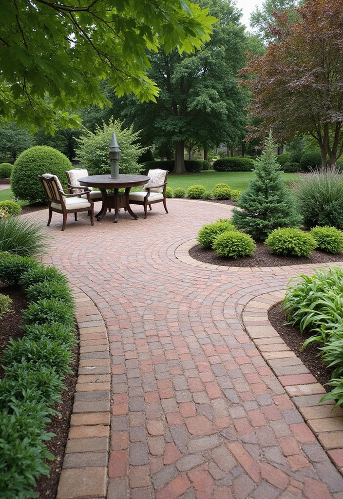 30 Brick Patio Designs That Blend Rustic and Elegant 14. Curvilinear Brick Designs