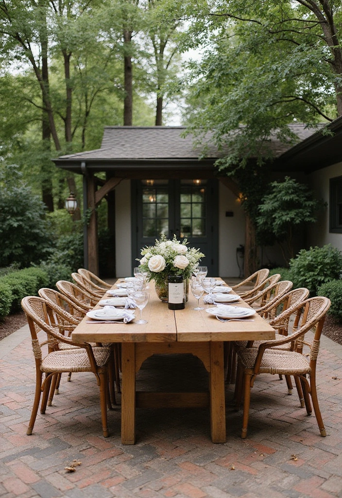 30 Brick Patio Designs That Blend Rustic and Elegant 15. Elegant Outdoor Dining Areas