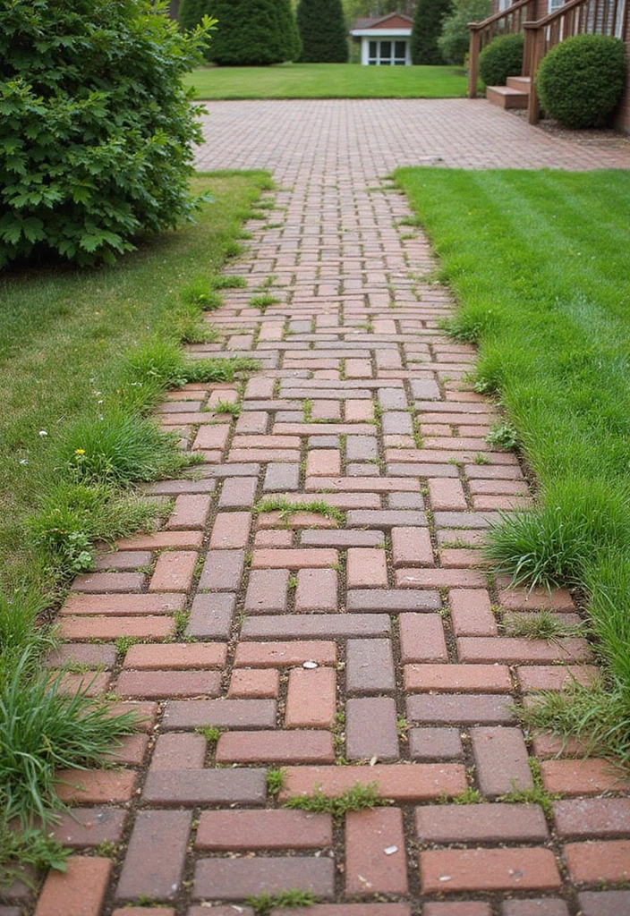 30 Brick Patio Designs That Blend Rustic and Elegant 19. Brick and Grass Combinations