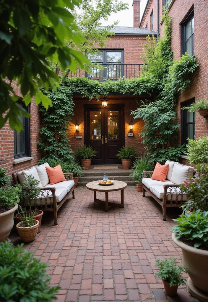 30 Brick Patio Designs That Blend Rustic and Elegant 20. Cozy Nooks on Brick Patios