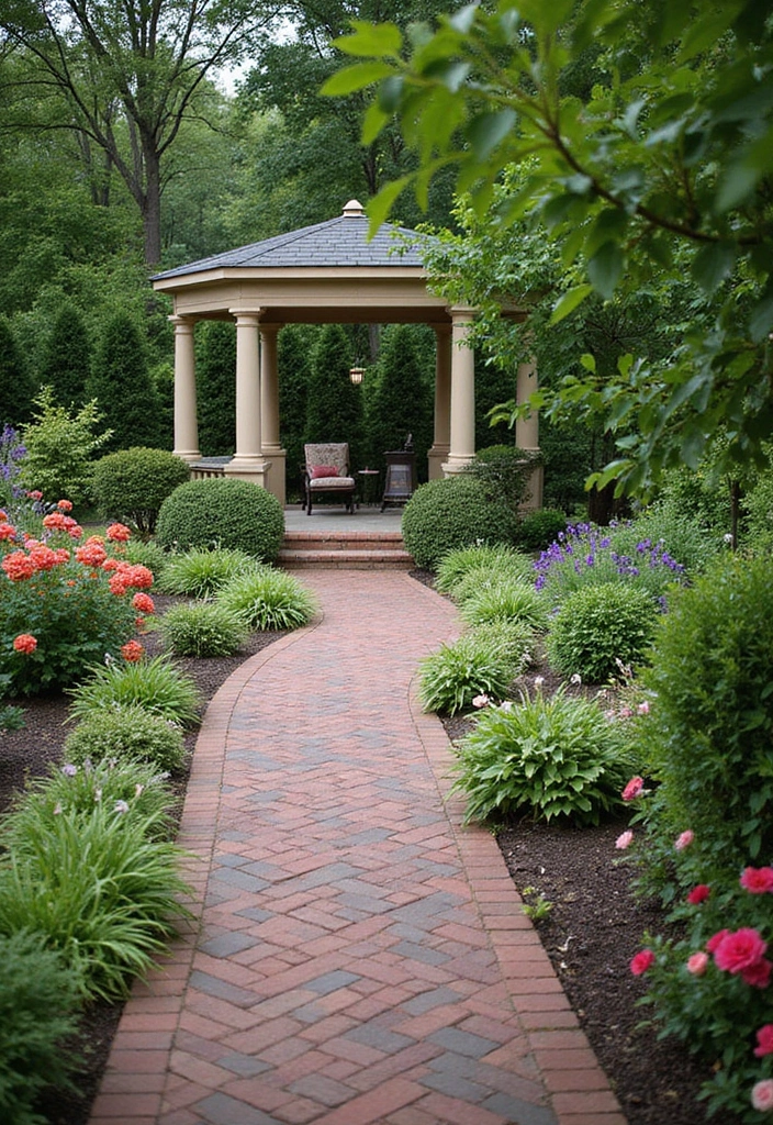 30 Brick Patio Designs That Blend Rustic and Elegant 6. Brick Pathways Leading to Patios
