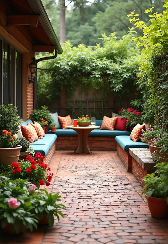 30 Brick Patio Designs That Blend Rustic and Elegant 8. Brick Patios with Built in Seating