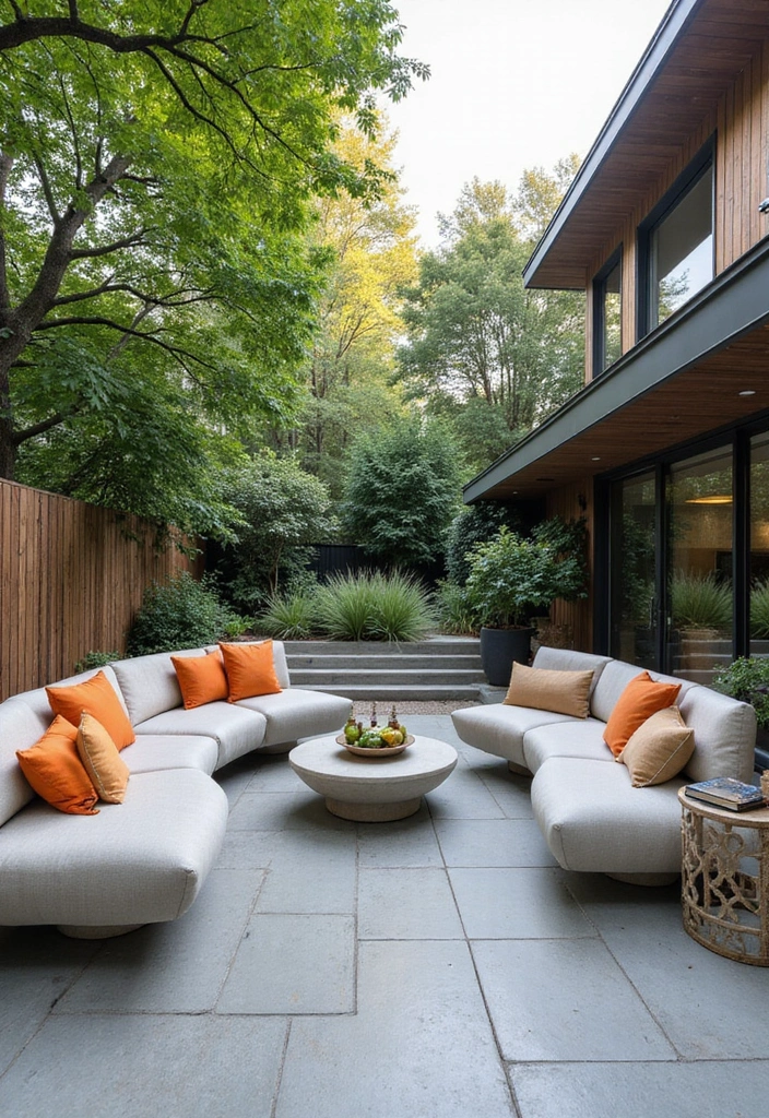 30 Concrete Patio Ideas That Look Sleek and Modern 11. Minimalist Concrete Seating