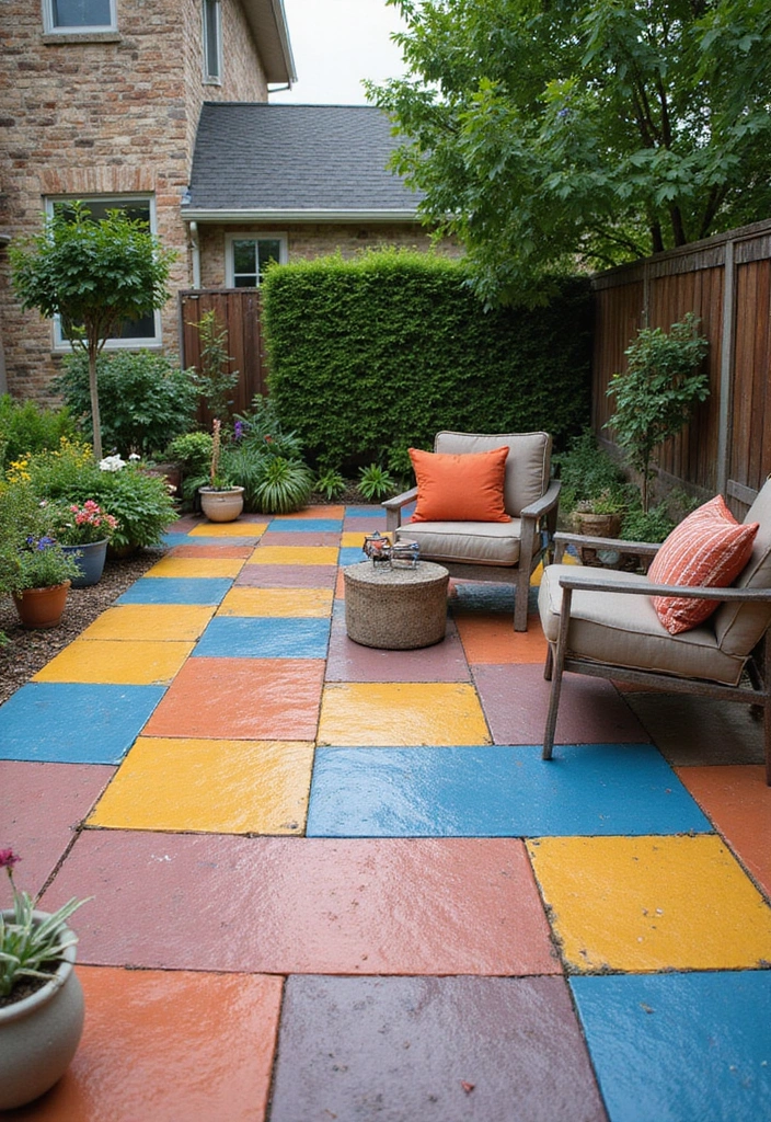 30 Concrete Patio Ideas That Look Sleek and Modern 22. Concrete with Recycled Materials