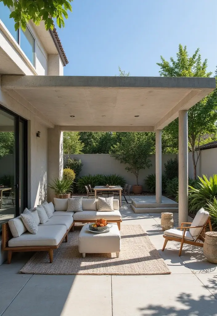30 Concrete Patio Ideas That Look Sleek and Modern 23. Concrete Canopies