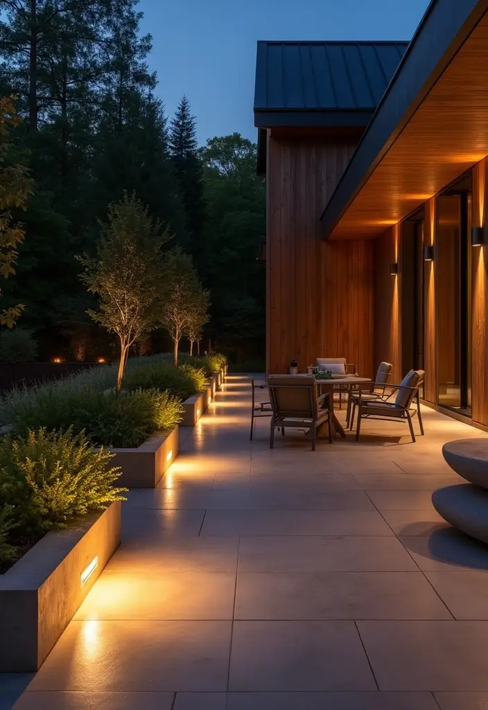 30 Concrete Patio Ideas That Look Sleek and Modern 28. Concrete Lighting Features