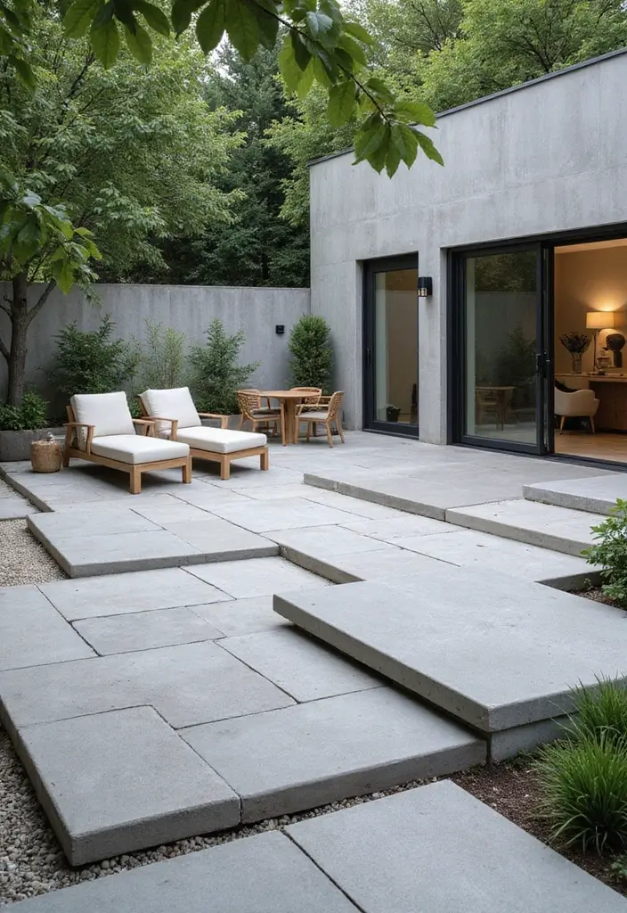 30 Concrete Patio Ideas That Look Sleek and Modern 6. Geometric Designs