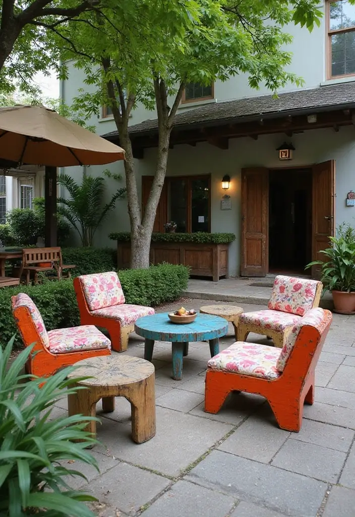 30 Deck and Patio Ideas That Blend Perfectly Together 4. Recycled Material Furniture