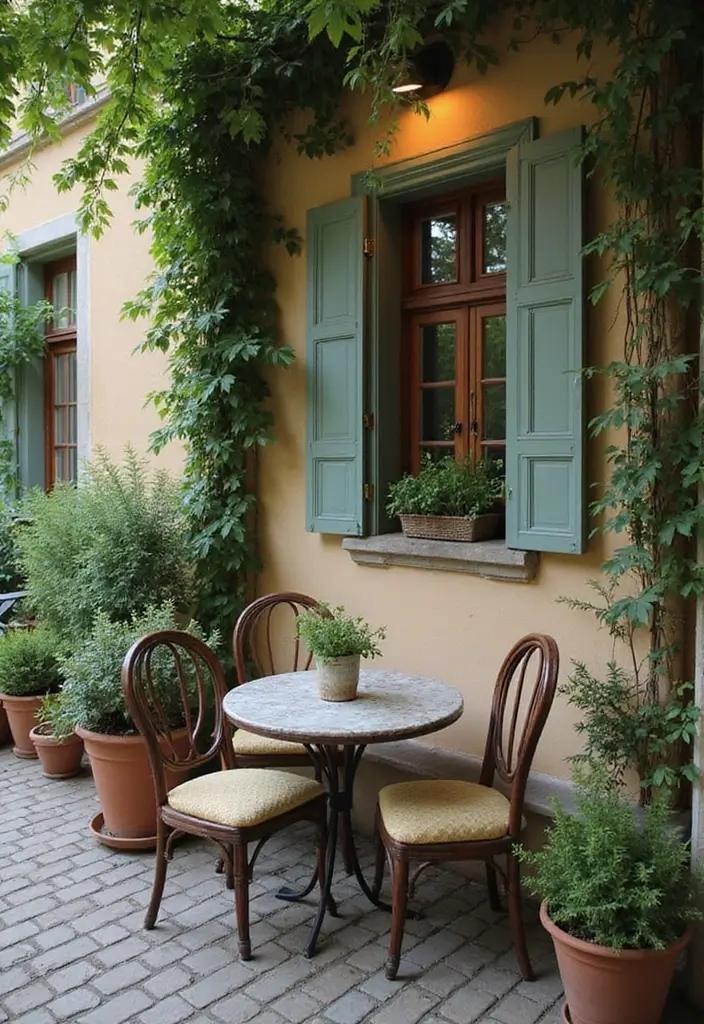 30 French Patio Designs That Feel Elegant and Romantic 1 30 French Patio Designs That Feel Elegant and Romantic 1. Cozy Bistro Nooks