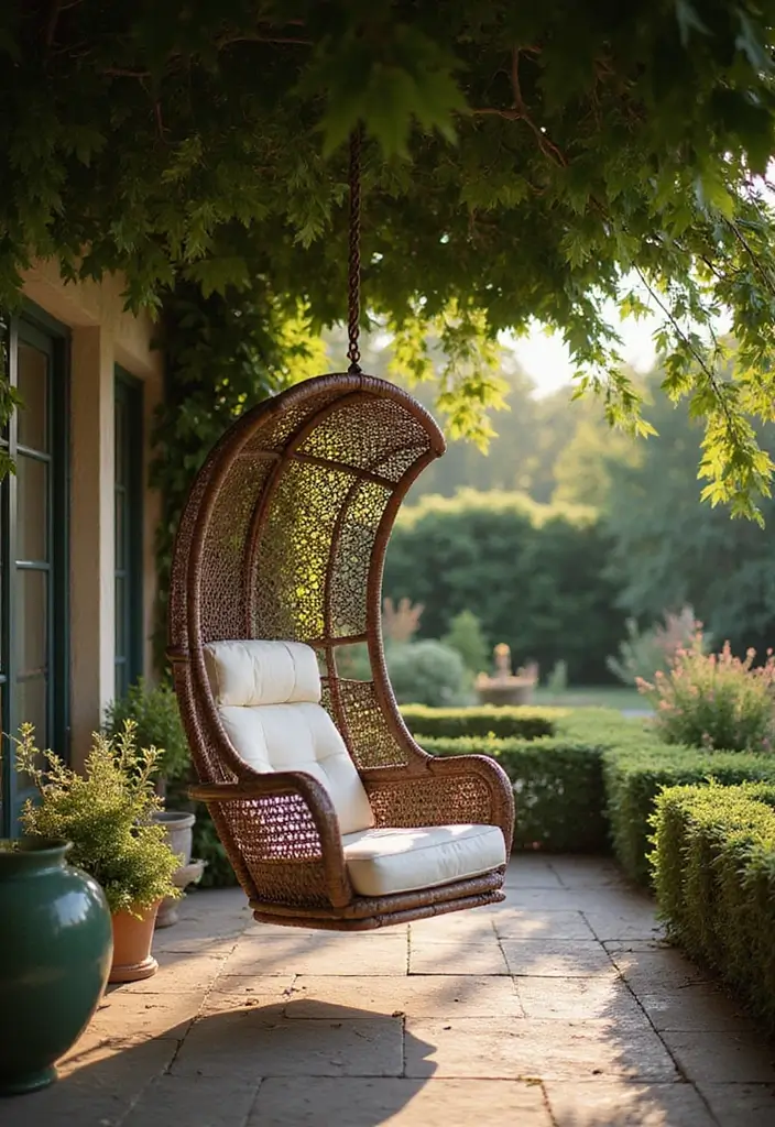 30 French Patio Designs That Feel Elegant and Romantic 28 30 French Patio Designs That Feel Elegant and Romantic 28. Inviting Swing Chairs