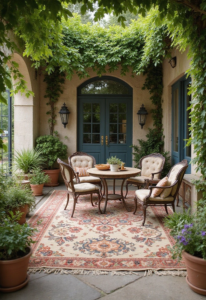 30 French Patio Designs That Feel Elegant and Romantic 5 30 French Patio Designs That Feel Elegant and Romantic 5. Elegant Outdoor Rugs