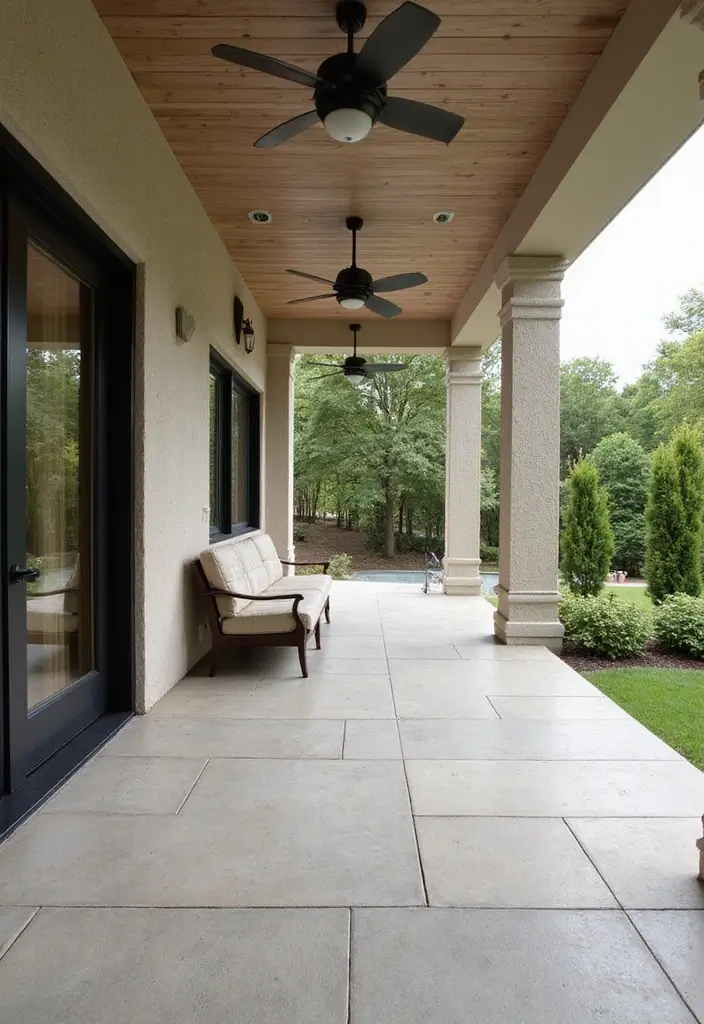 30 Modern Patio Inspirations With Sleek Minimalist Style 27. Seamless Flooring Transitions