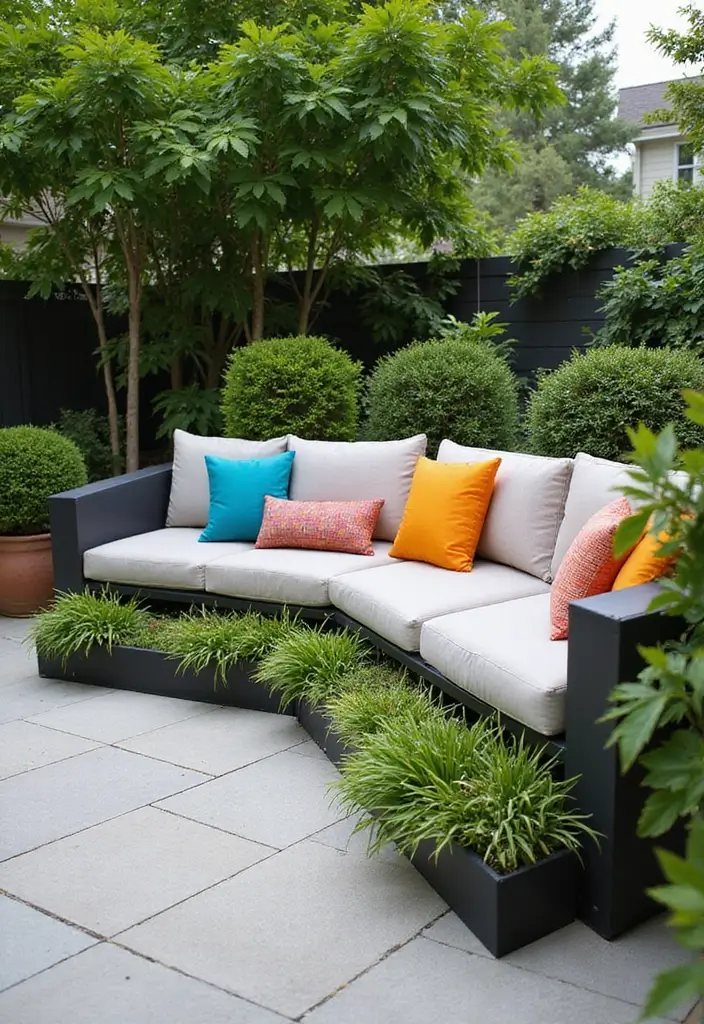 30 Outdoor Patio Furniture Sets That Look Stylish and Cozy 14. Sofas with Built In Planters