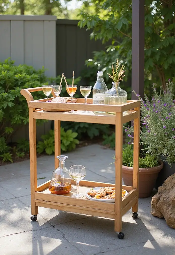 30 Outdoor Patio Furniture Sets That Look Stylish and Cozy 25. Chic Bar Carts