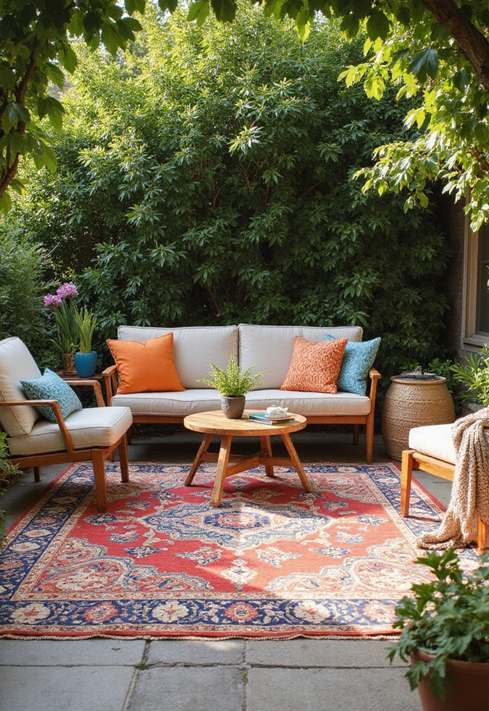 30 Outdoor Patio Furniture Sets That Look Stylish and Cozy 29. Stylish Outdoor Rugs