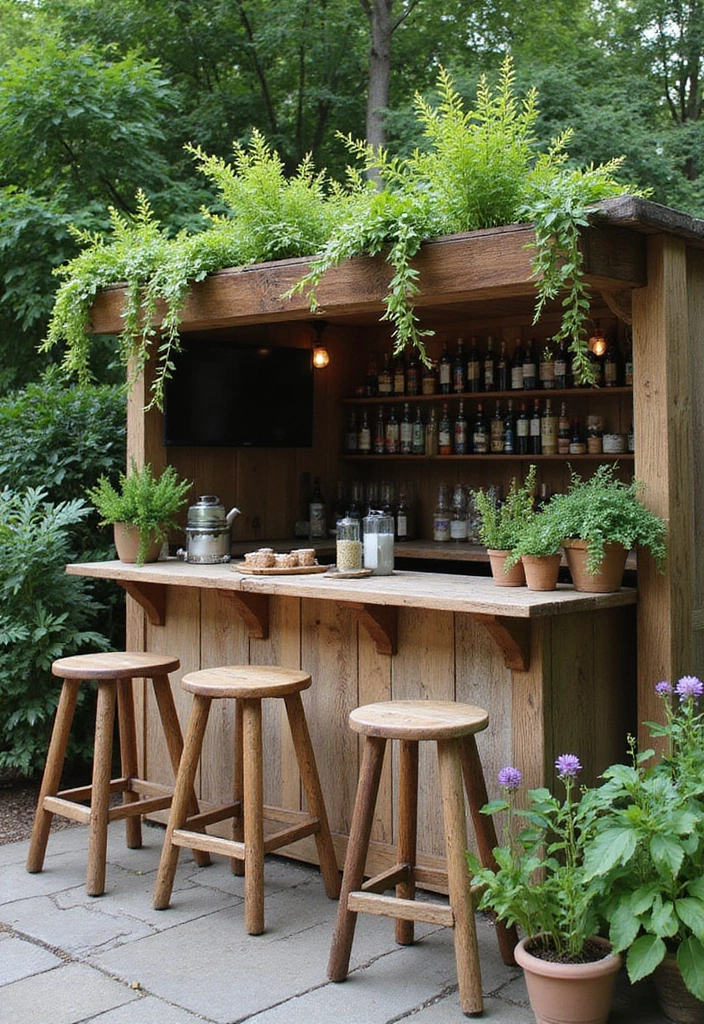 30 Patio Bar Ideas Perfect for Weekend Entertaining 10 30 Patio Bar Ideas Perfect for Weekend Entertaining 10. Garden Bar with Herb Planters