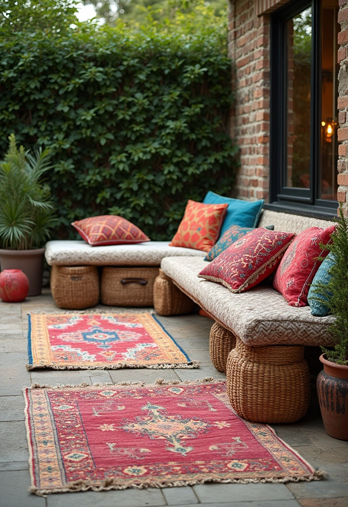 30 Patio Decorating Ideas Pinterest Users Are Loving 1. Layered Textiles
