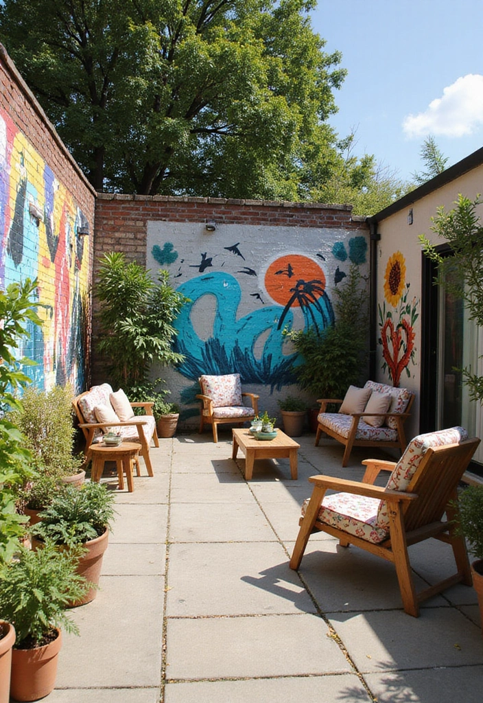 30 Patio Decorating Ideas Pinterest Users Are Loving 12. Bold Wall Art