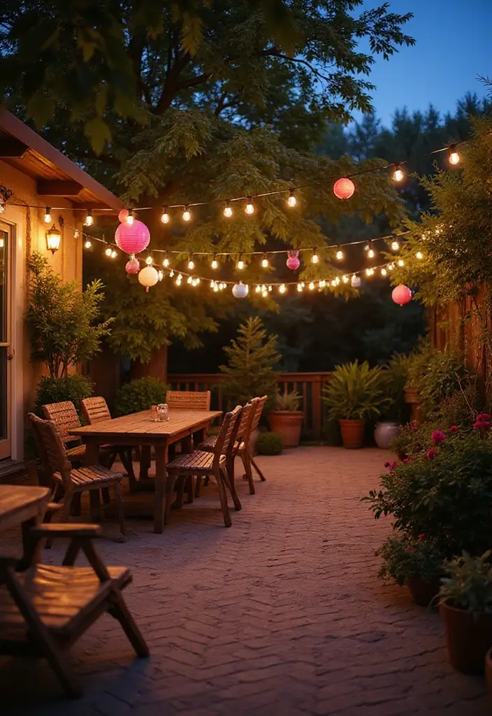 30 Patio Decorating Ideas Pinterest Users Are Loving 4. Fairy Lights and Lanterns