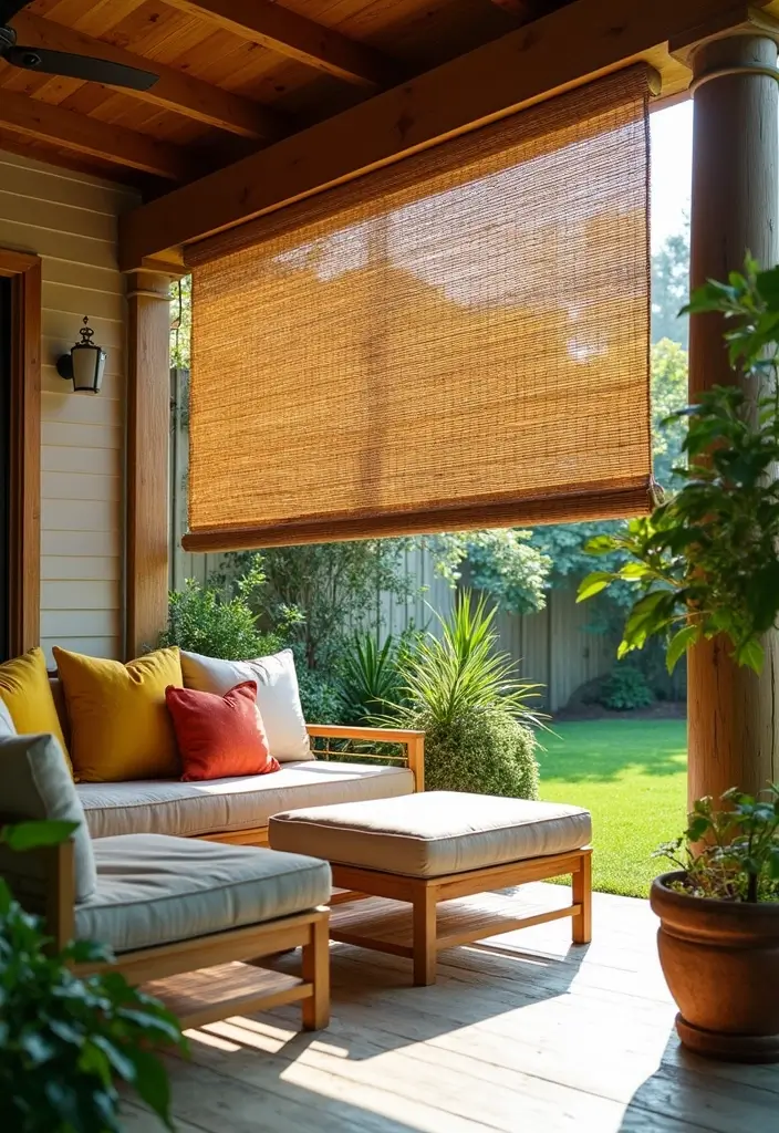 30 Patio Door Window Treatments That Look Fresh 1. Bamboo Roll Up Shades