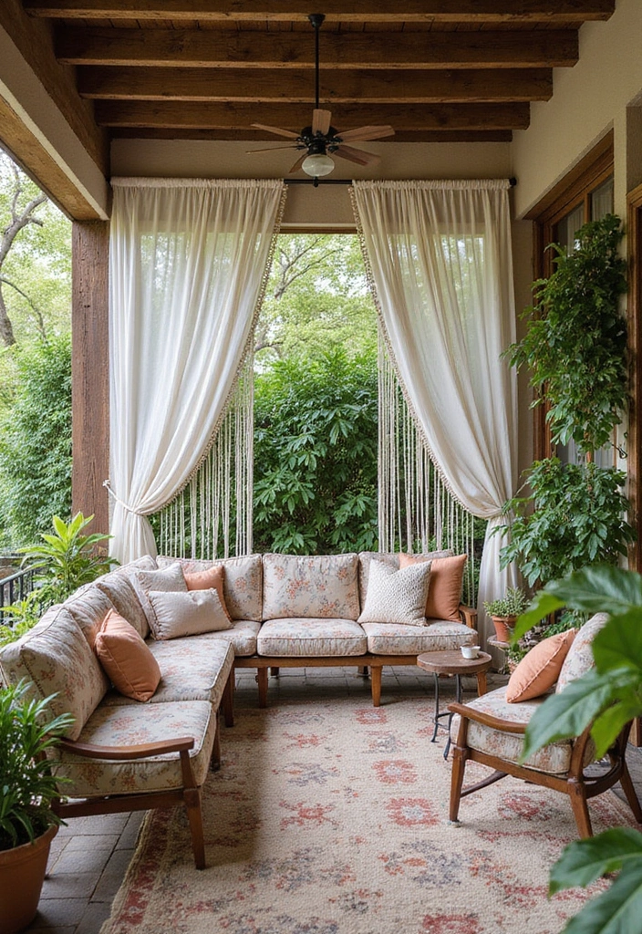 30 Patio Door Window Treatments That Look Fresh 11. Handmade Macram Curtains