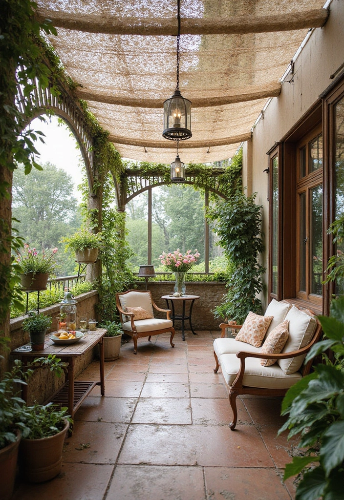 30 Patio Door Window Treatments That Look Fresh 13. Vintage Lace Panels