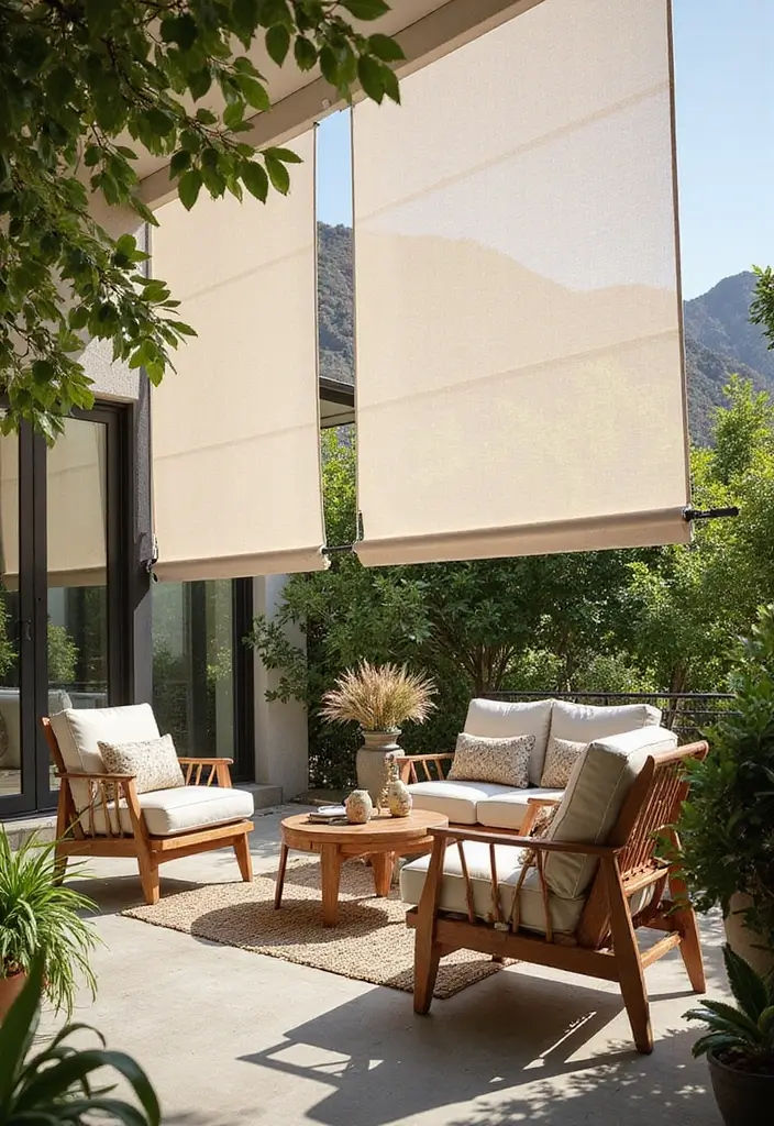 30 Patio Door Window Treatments That Look Fresh 14. Organic Cotton Mesh Shades