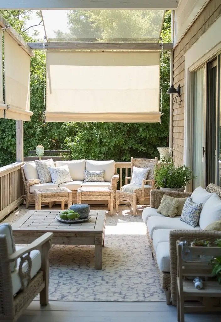 30 Patio Door Window Treatments That Look Fresh 15. Upcycled Sailcloth Shades