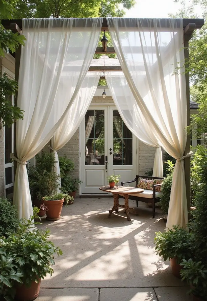 30 Patio Door Window Treatments That Look Fresh 6. Sheer Outdoor Panels