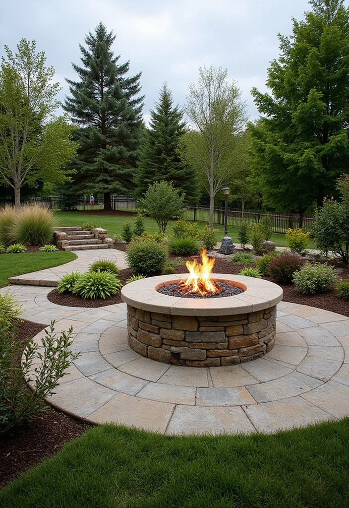 12 Backyard Gas Fire Pit Ideas for Easy Warm Modern Gathering 100 12 Backyard Gas Fire Pit Ideas for Easy Warm Modern Gathering 10. Integrated Fire Pit with Landscaping