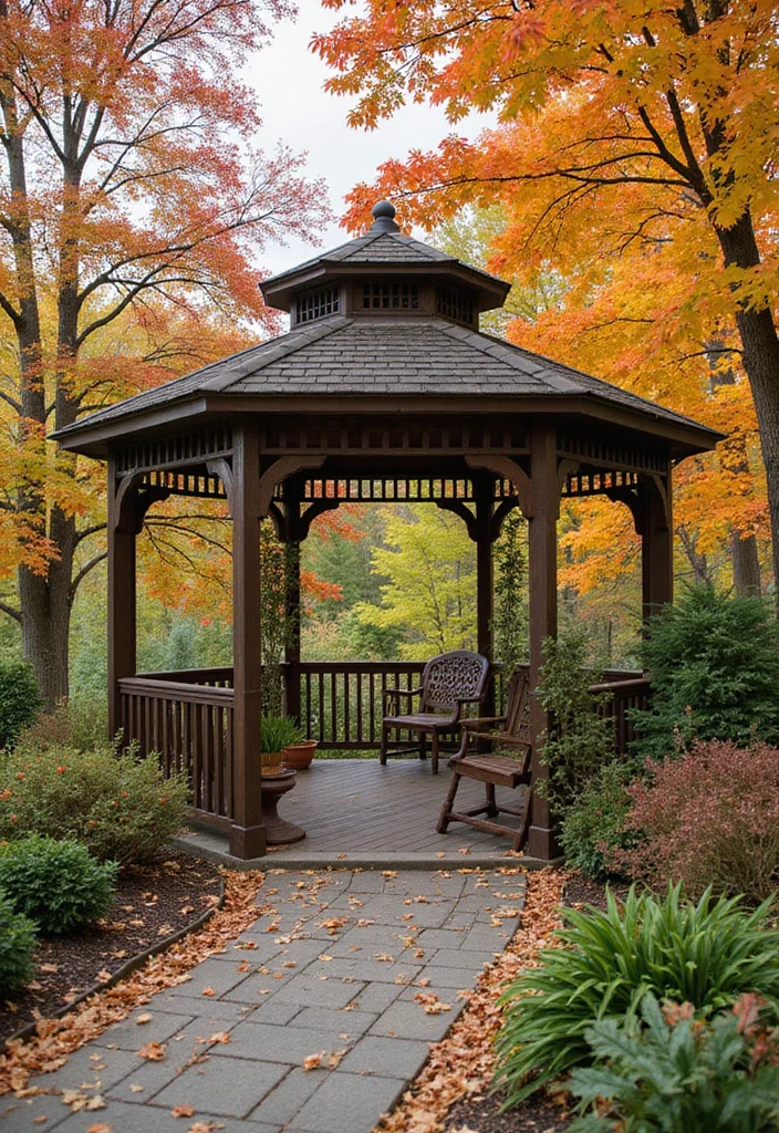 12 Backyard Gazebo Decorating Ideas for Relaxed Social Comfort 111 12 Backyard Gazebo Decorating Ideas for Relaxed Social Comfort 11. Seasonal Decor Variation