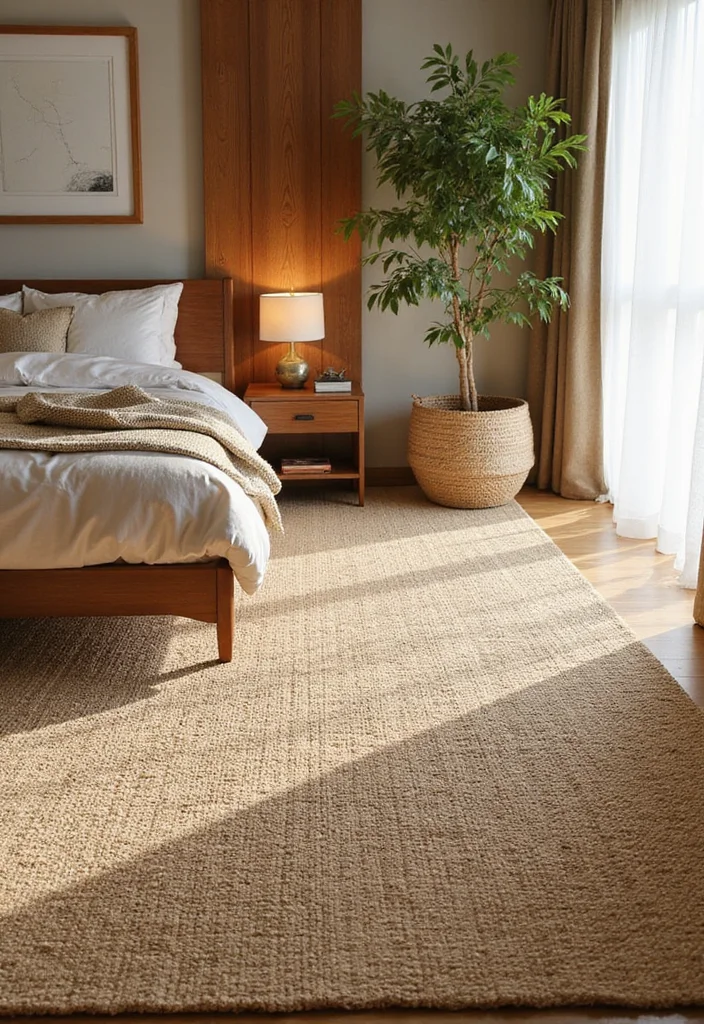12 Bedroom Carpet Ideas for Soft Warm Underfoot Style 5. Bamboo Carpets